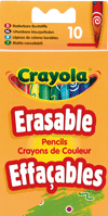 Dix crayons de couleur effaçables avec gomme incorporée, Crayola